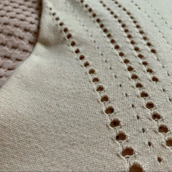 Maje Majeeryne Knit Fitted Lazer Mini Dress Light Pink  Flare Ruffle 2 EU 38 M - Picture 11 of 11